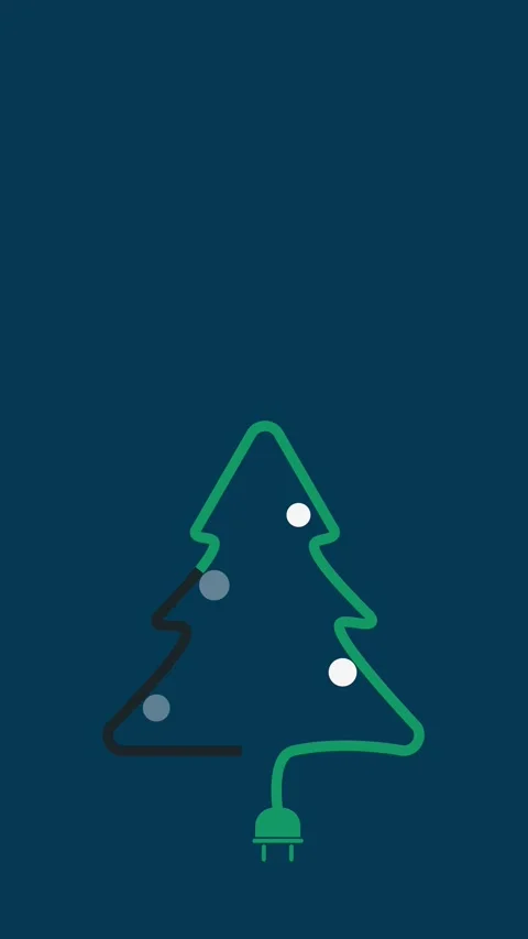 Simple animated Christmas tree and balls with with empty space for text. Video stock 254775761