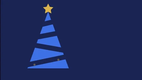 Simple animated Christmas tree and balls with with empty space for text. Stock-Footage 255013801