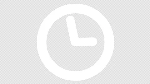 Simple animated clock icon 24 hours time in 60 fps with alpha channel  looped Stock Footage 264777205