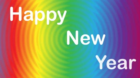 Simple animated happy new year text in colorful background. Stock Footage 173376347