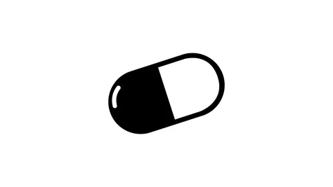 Simple Animated Pill Capsule Outline Illustration Stock Footage 317423272