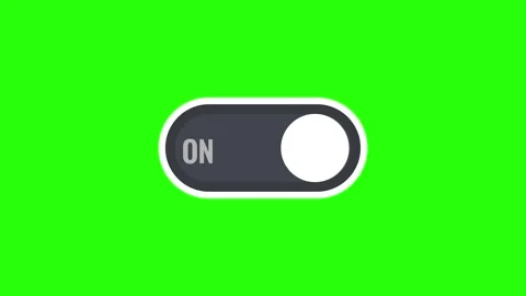 Simple animated toggle switch moves to the off position on green screen Stock Footage 339642641