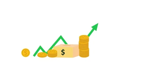 Simple animated video illustrating the concept of money savings financial g.. Stock Footage 328070837