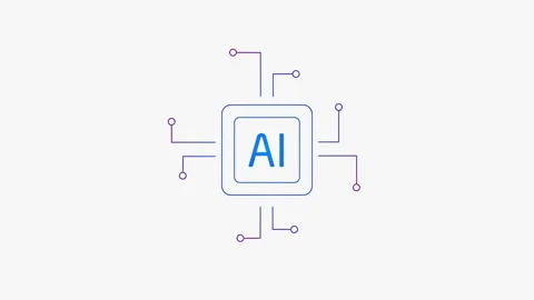 Simple Animation of AI icon Stock Footage 243399301
