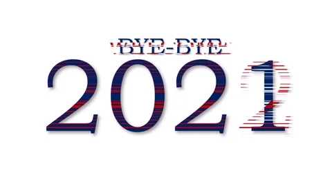 Simple animation: BYE BYE 2021 - WELCOME 2022 with a white background Stock Footage 167719148