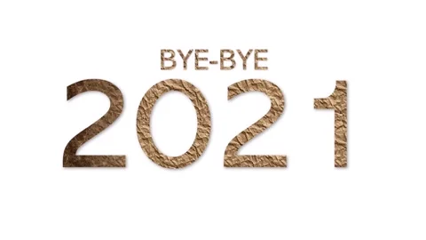 Simple animation: BYE BYE 2021 - WELCOME 2022 with a white background Stock Footage 167719207