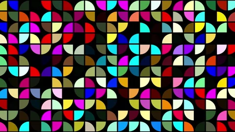 Simple animation of coloured quarter circle pattern with opacity effects Stock Footage 245044934