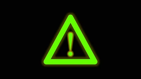 Simple Animation Concept: flashing exclamation mark, yellowgreen glow, Stock Footage 152407278