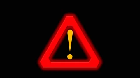 Simple Animation Concept: flashing Warning sign, yellow, green and red glowing, Stock Footage 152407256