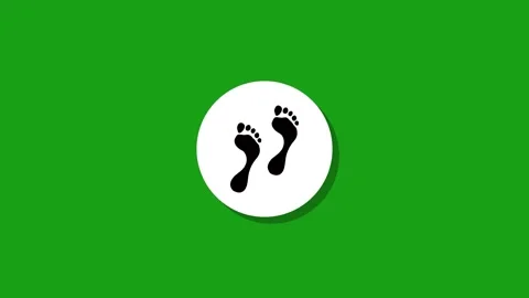 Simple animation of footprints appearing on green screen background with sh.. Video stock 329272885