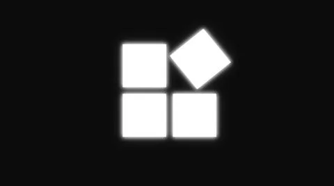 Simple animation. Four blocks falling and rotating  high resolution. Stock Illustration