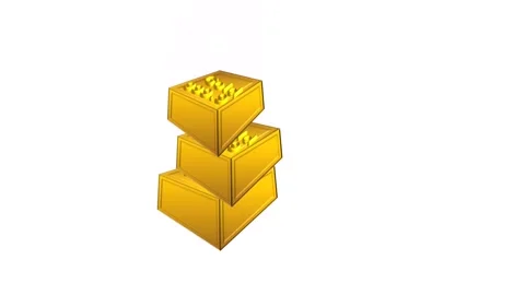 Simple animation: Gold blocks stacked in ascending order. Stock Footage 154594099