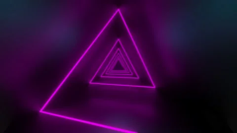 Simple Animation With Moving Forward Within A Triangle Dark Tunnel Stock Footage 145963116