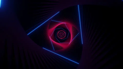 Simple Animation With Moving Forward Within A Twisted Blue And Red Triangle Stock Footage 147132009