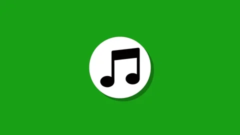 Simple animation of musical note icon appearing and disappearing over green.. Stock Footage 327762406