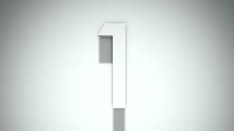 A simple animation of the number 1 one emerging from a white background Stock Footage 168708825