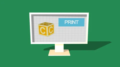 Simple Animation of Printing a child block with a 3D Printer. Green Background. Stock Footage 39983141