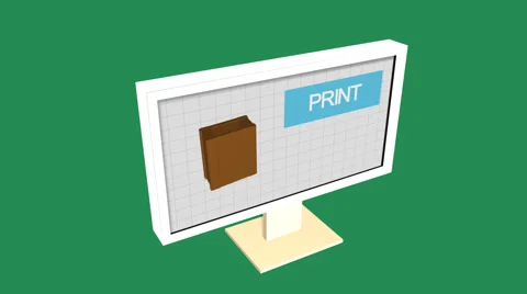 Simple Animation of Printing a plant box with a 3D Printer. Green Background. Stock Footage 39983145