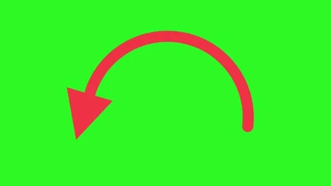 Simple animation of a red curved arrow pointing downwards. Stock Footage 317877290