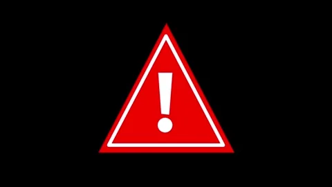 Simple animation of a red triangular warning sign with an exclamation mark Video stock 317877375