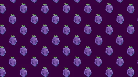 A simple animation: a repeated pattern of purple grape fruit, moving to Stock Footage 116623576
