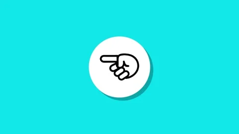 Simple animation shows white circle transforming into pointing finger icon .. Stock Footage 327762935