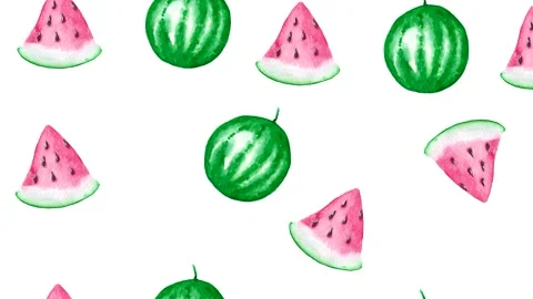 Simple animation with watermelon on white Stock Footage 209561000