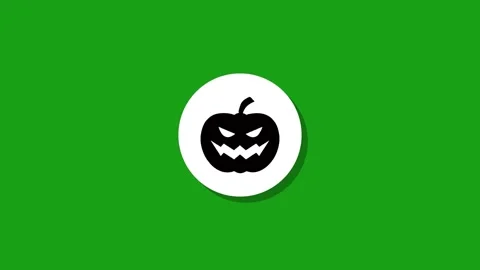 Simple animation of white circle transforming into scary jack o lantern ico.. Stock Footage 327762701