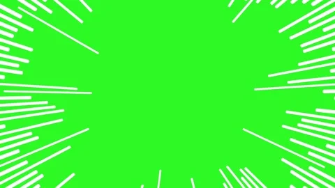 Simple animation of white, hand-drawn action or speed lines on a green screen Video stock 317970822