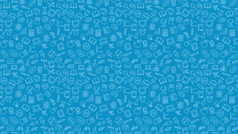 Simple animation with white thin line education icons in pattern. BACK TO SCHOOL Stockbeeldmateriaal 157717046