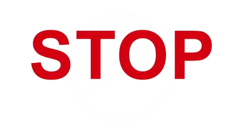 Simple animation with word stop on black and white Stock Footage 202607202