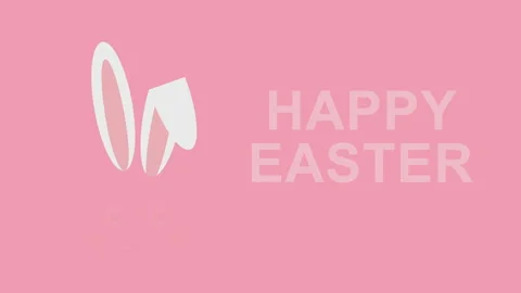 Simple animation with words happy easter on pink Stock Footage 202657266