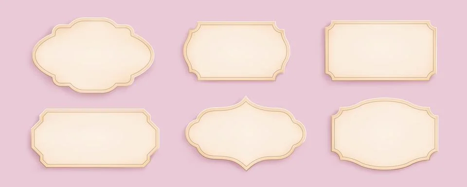 Simple antique frames with ornate border details Stock Illustration