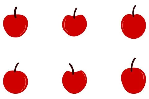 Simple apple fruit icon set Stock Illustration