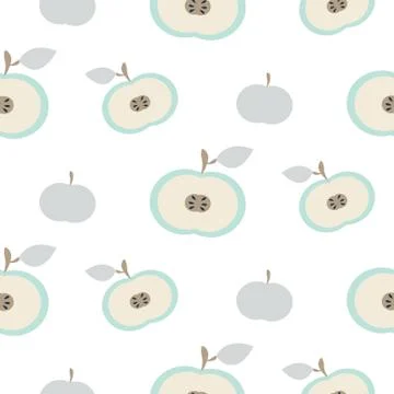 Simple apple fruit repeating pattern Stock Illustration