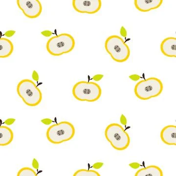 Simple apple fruit repeating pattern Stock Illustration