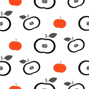 Simple apple fruit repeating pattern Stock Illustration