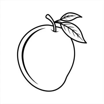 Simple Apple Outline Drawing for Coloring Book or Educational Material Illustrazione stock
