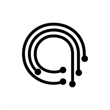 Simple a, aq, aaa, aaq nitials geometric network line and digital data logo Illustrazione stock