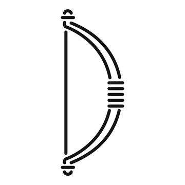 Simple archery bow icon representing hunting and sport, aiming for the target Stock Illustration