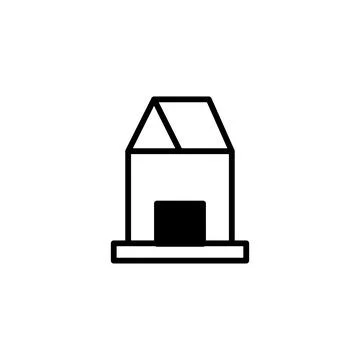 Simple architectural representation of a minimalist house symbol with trian.. Illustrazione stock