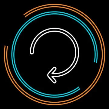 Simple Arrow Refresh Thin Line Vector Icon Stock Illustration