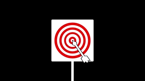 Simple arrow shooting animation on target board. Stock-Footage 334616599