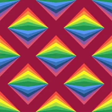 Simple art background with bright rainbow rombs Stock Illustration