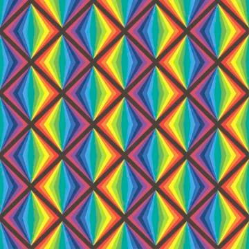 Simple art background with bright rainbow rombs Stock Illustration