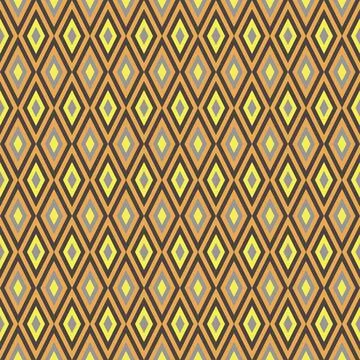 Simple art brown seamless background with rombs Stock Illustration