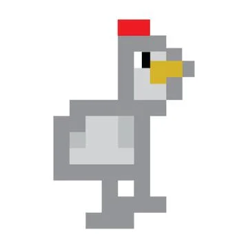 Simple art pixel chicken Stock Illustration