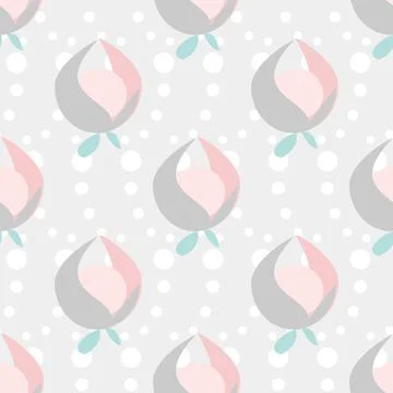 Simple Art Vector Repeat Pattern With Abstract Shapes In Pink And Grey Stockillustratie