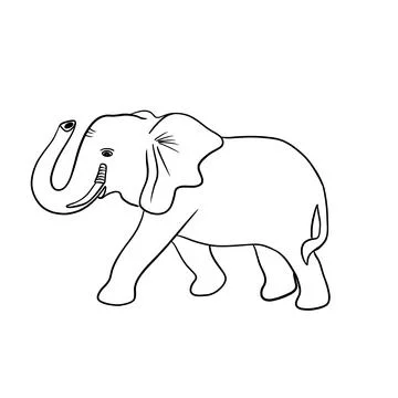 Simple art work silhouette of an elephant Stock Illustration