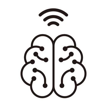 Simple Artificial intelligence brain concept icon Illustrazione stock
